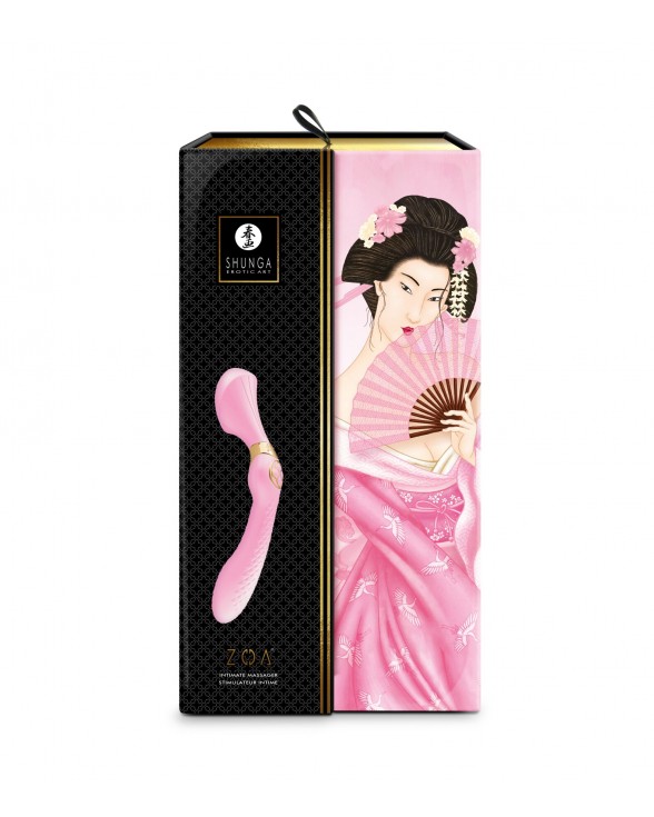 Вібромасажер Shunga Zoa Light Pink, двосторонній - 9