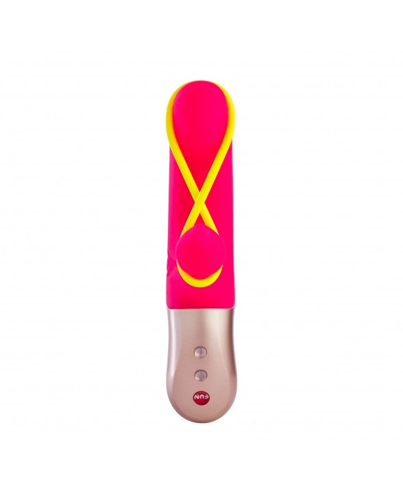 Минивибратор-кролик со стимулирующей лентой Fun Factory AMORINO pink/neon yellow - 1