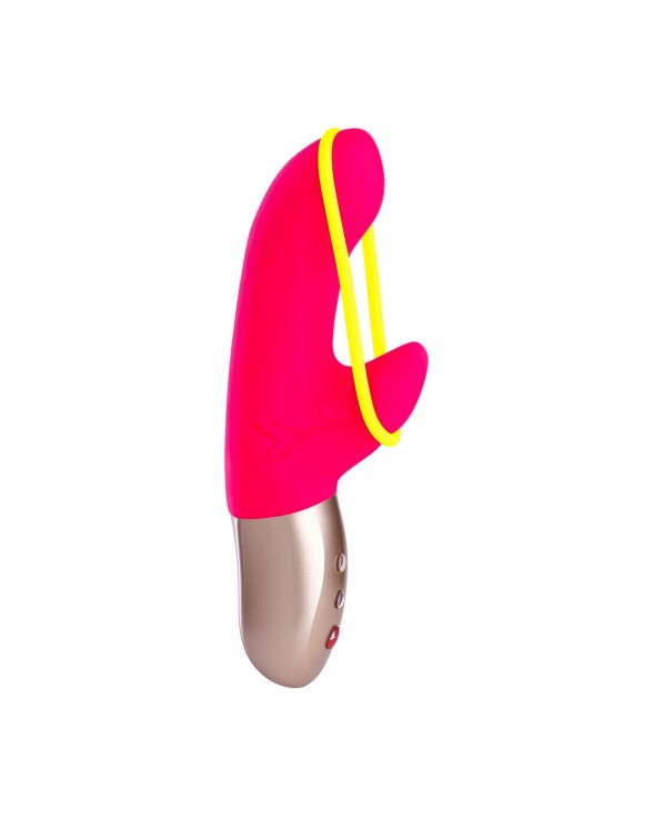 Минивибратор-кролик со стимулирующей лентой Fun Factory AMORINO pink/neon yellow - 2