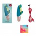 Минивибратор-кролик со стимулирующей лентой Fun Factory AMORINO petrol/neon yellow - 4