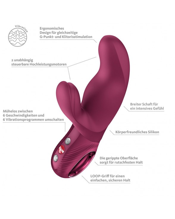 Вибратор-кролик Fun Factory MISS BI Wine Red - 7