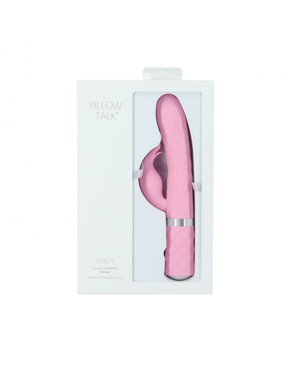 Роскошный кролик с ротацией и вибрацией Pillow Talk Lively Pink - 7