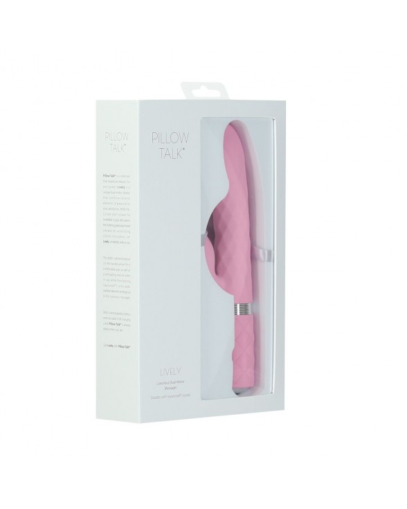 Роскошный кролик с ротацией и вибрацией Pillow Talk Lively Pink - 9