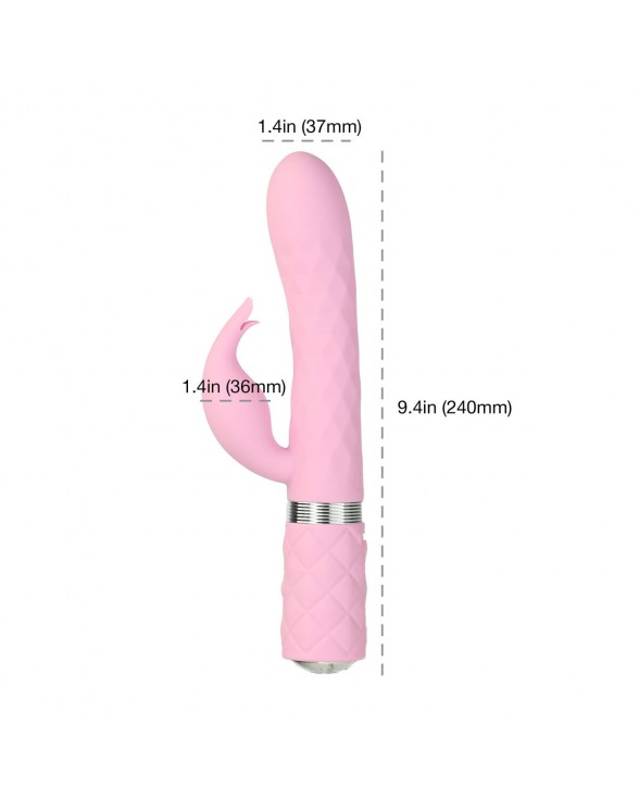 Роскошный кролик с ротацией и вибрацией Pillow Talk Lively Pink - 5