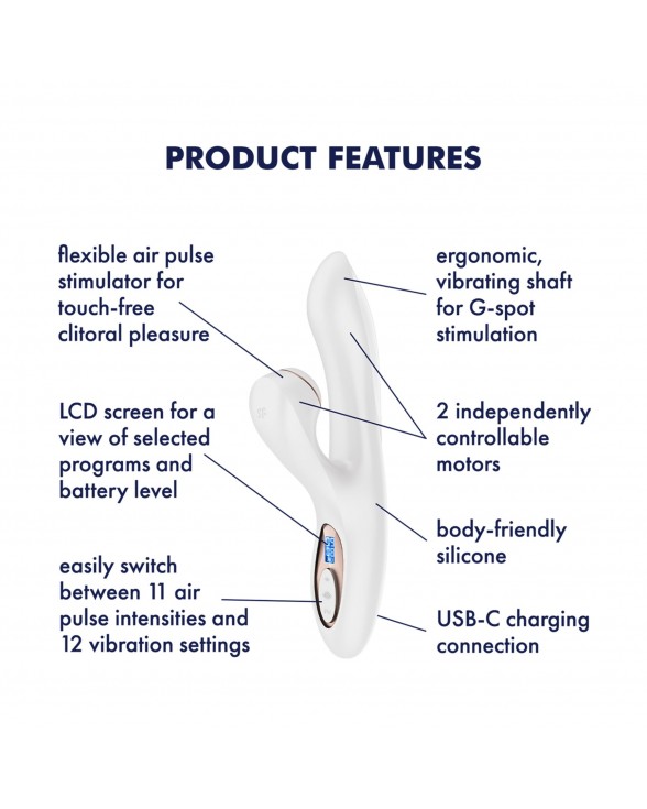 Вакуумный вибратор-кролик Satisfyer Pro+ G-Spot Generation 2 White - 5