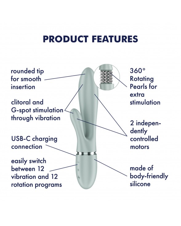 Вибратор-кролик Satisfyer Pearl Bunny 2 Greygreen - 6