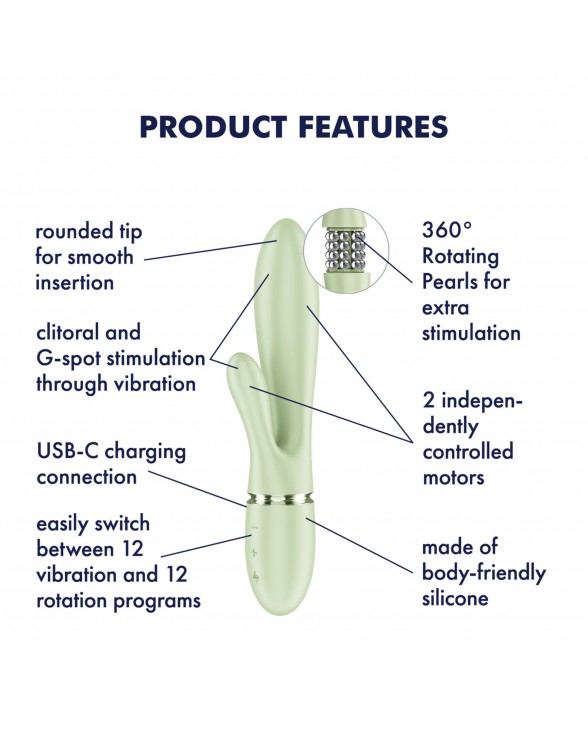 Вібратор-кролик Satisfyer Pearl Bunny 2 Light Green - 6