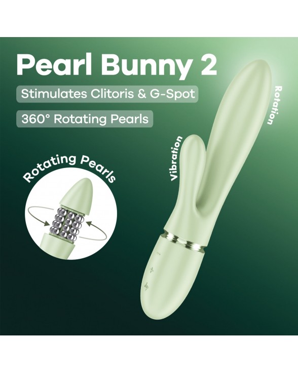 Вібратор-кролик Satisfyer Pearl Bunny 2 Light Green - 8