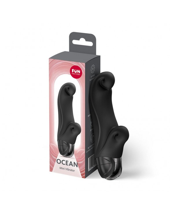 Вібратор-кролик Fun Factory OCEAN Black, для клітора та точки G, на батарейках - 2