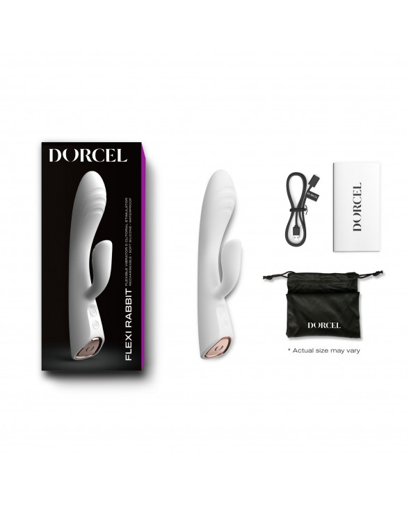 Вібратор-кролик з підігрівом Dorcel FLEXI RABBIT WHITE - 6