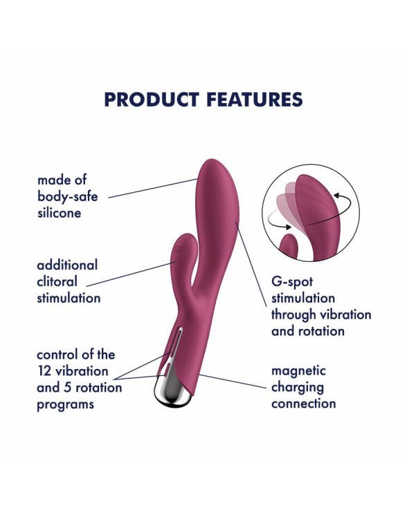 Вибратор-кролик Satisfyer Spinning Rabbit 1 Red - 6
