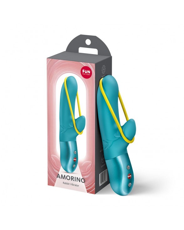 Мінівібратор-кролик зі стимулювальною стрічкою Fun Factory AMORINO Aquamarine - 7