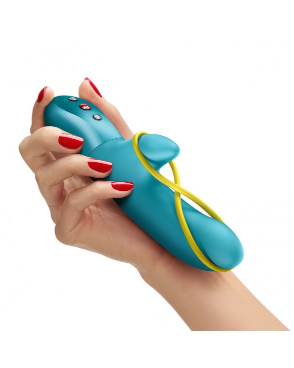 Мінівібратор-кролик зі стимулювальною стрічкою Fun Factory AMORINO Aquamarine - 5