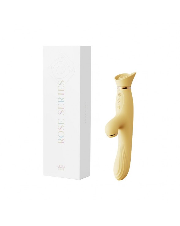Вібратор з підігрівом та вакуумною стимуляцією клітора Zalo - ROSE Vibrator Lemon Yellow - 8