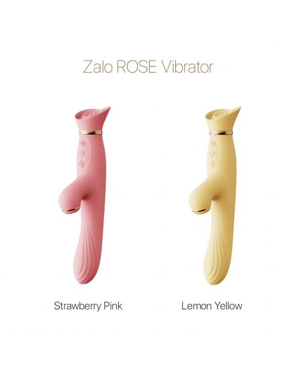 Вібратор з підігрівом та вакуумною стимуляцією клітора Zalo - ROSE Vibrator Lemon Yellow - 7