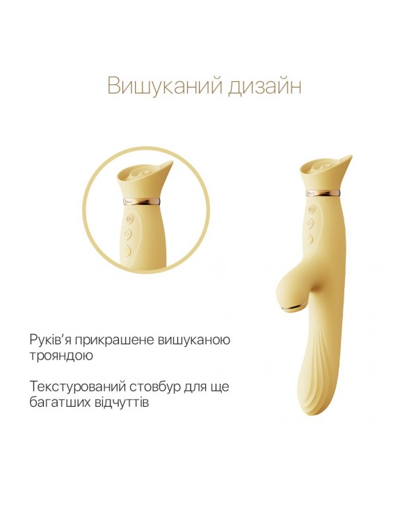 Вібратор з підігрівом та вакуумною стимуляцією клітора Zalo - ROSE Vibrator Lemon Yellow - 2