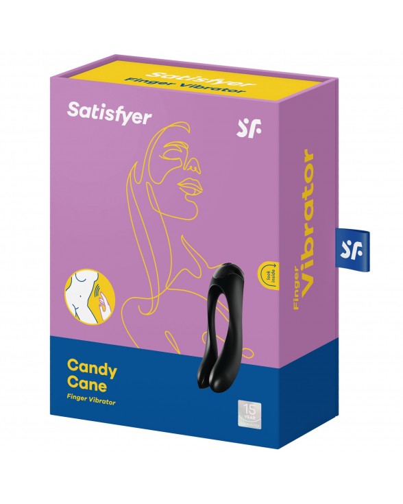 Вібратор на палець Satisfyer Candy Cane Black - 5