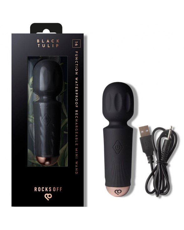 Вибромассажер Rocks Off Mini Wand Black Tulip, 16 режимов - 4