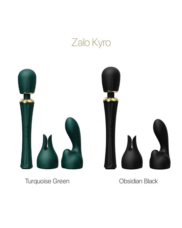 Вибромассажер с насадками Zalo — Kyro Wand Turquoise Green - 7