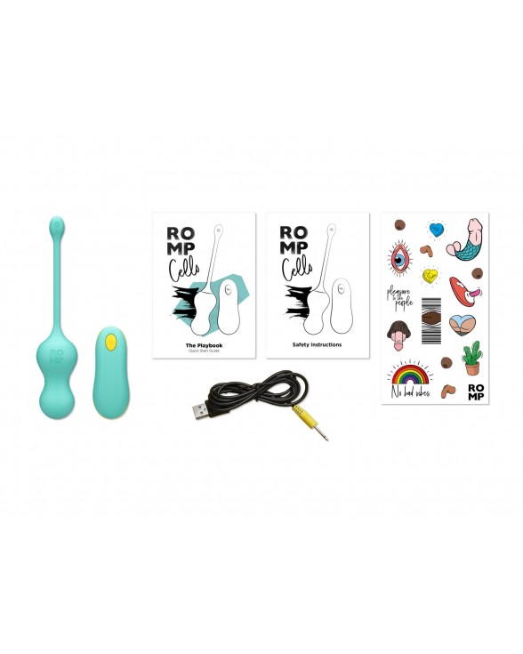Віброяйце для точки G з пультом керування Romp Cello Light Teal - 6