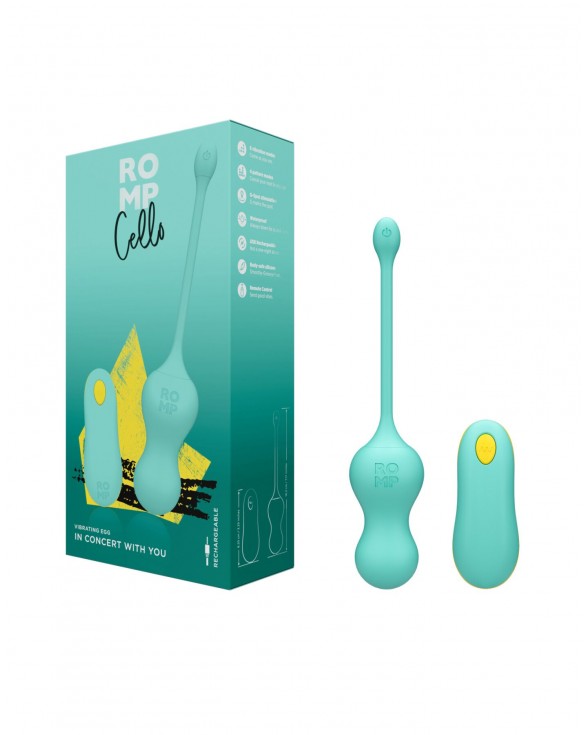 Віброяйце для точки G з пультом керування Romp Cello Light Teal - 7