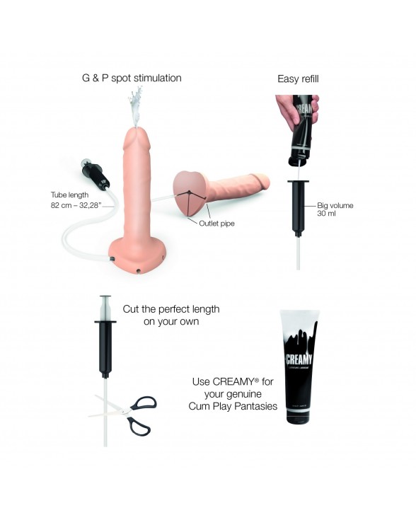 Фаллоимитатор, заканчивающий Strap-On-Me Squirting Cum Dildo Realistic Vanilla, диам. 3,5 см - 1