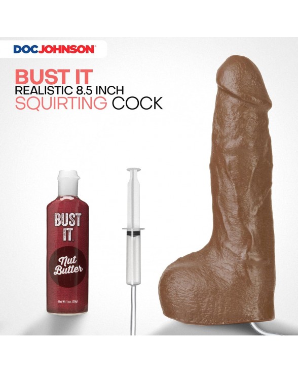 Фалоімітатор, що кінчає Doc Johnson The Realistic Cock ULTRASKYN - Squirting 9,5 Inch Caramel - 1