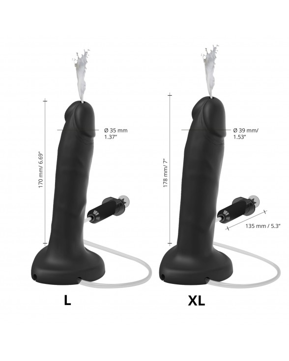 Фалоімітатор, що кінчає Strap-On-Me Squirting Cum Dildo Realistic Black, діам. 3,5 см - 2
