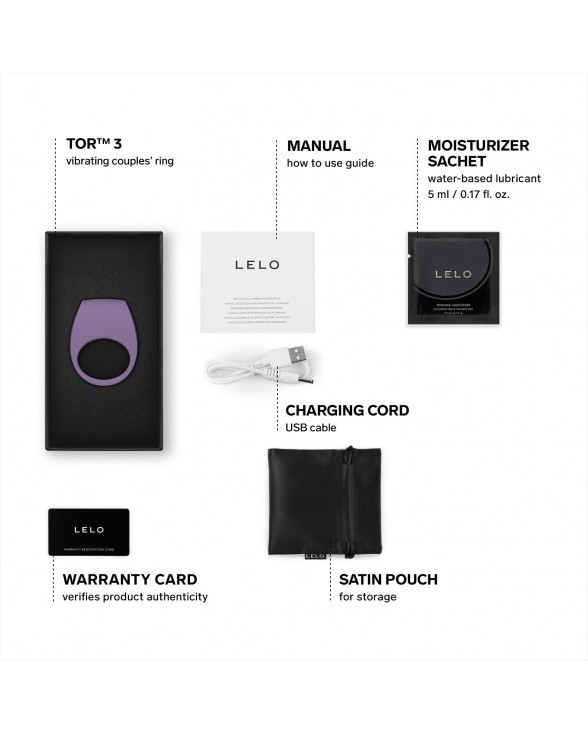 Ерекційне кільце з вібрацією LELO Tor 3 Violet Dusk - 3