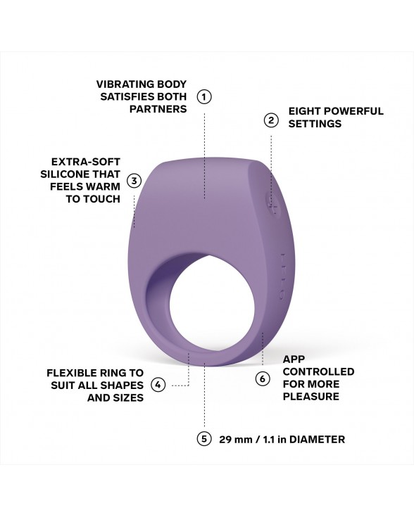 Ерекційне кільце з вібрацією LELO Tor 3 Violet Dusk - 1