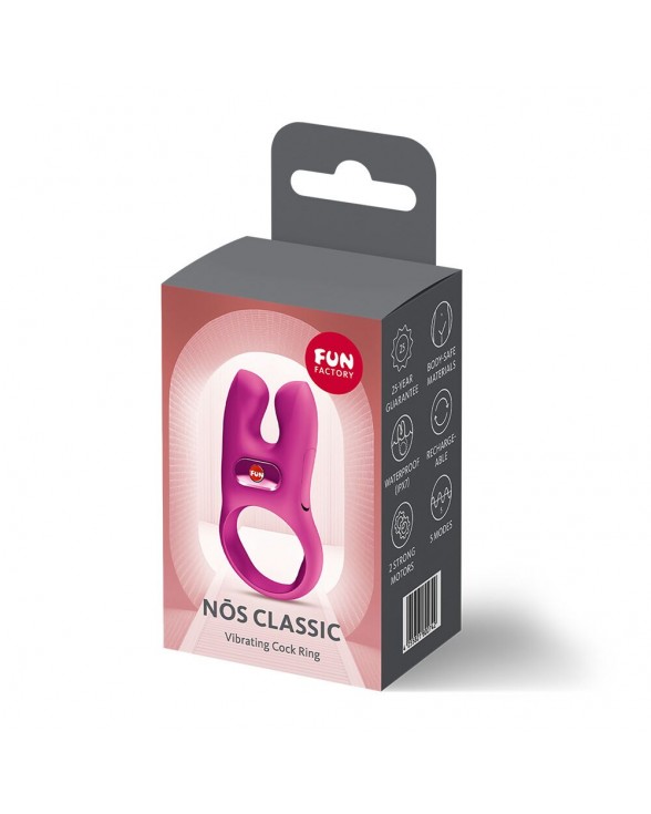 Ерекційне віброкільце з подвійною стимуляцією клітора Fun Factory NŌS CLASSIC Magenta - 7