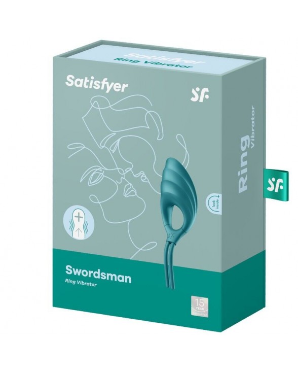 Эрекционное виброкольцо-лассо Satisfyer Swordsman Green - 3