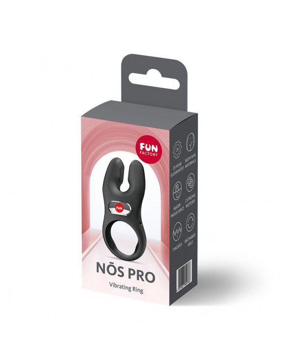 Ерекційне віброкільце з подвійною стимуляцією клітора Fun Factory NŌS PRO Black - 7
