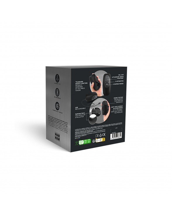 Мастурбатор с вибрацией Manwan SUB ONE Infinite Black - 4