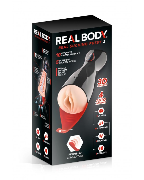 Премиум-вибромастурбатор Real Body - Real Sucking Pussy 2 - 5