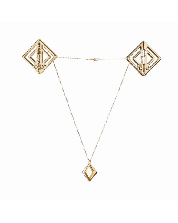 Зажимы для сосков с легкой подвеской LOCKINK Adjustable Nipple Clamps with Light Pendant - Golden