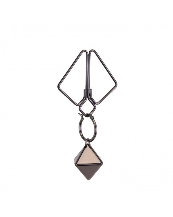 Зажимы для сосков с тяжелой подвеской LOCKINK Nipple Clamps with Heavy Pendant - Grey - 2